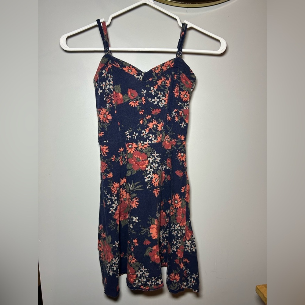 Aeropostale Navy Floral Midi Dress